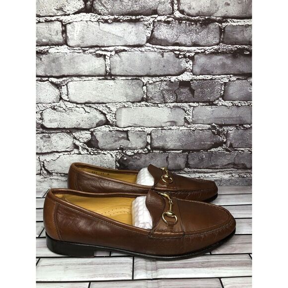 Daniele Lepori Brown Leather Gold Horsebit Loafers Dress Shoes Men Sz 11M US/44 main image 8